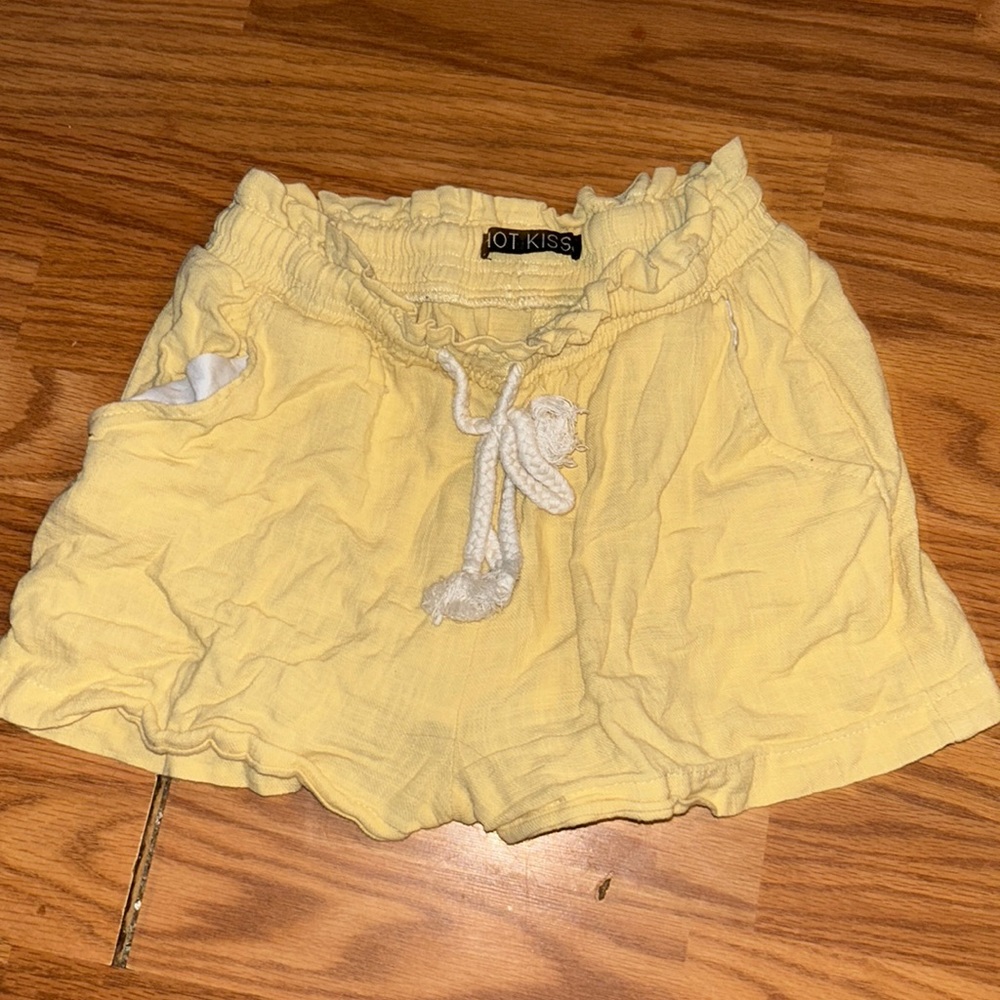 Yellow draw string shorts